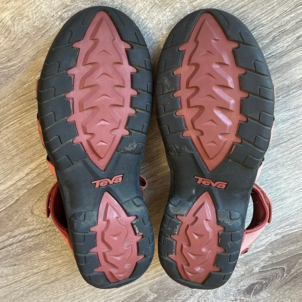 Teva Tirra Strappy Sport Hiking Sandals Rust Red Womens 9.5 UK 7.5 EU 40.5 - Picture 6 of 7